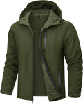TACVASEN Mens Hooded Fleece Lined Waterproof Softshell Jacket Lightweight