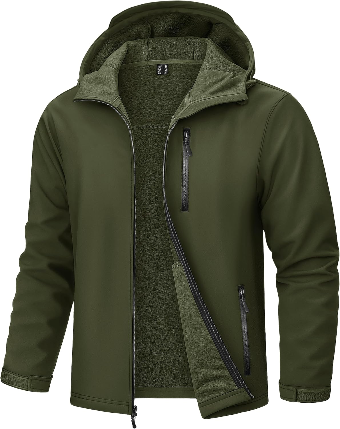 TACVASEN Mens Hooded Fleece Lined Waterproof Softshell Jacket Lightweight