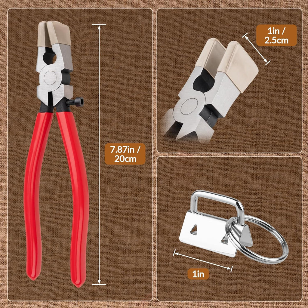 70pcs Key Fob Hardware Set 1 Inch with Key Fob Pliers