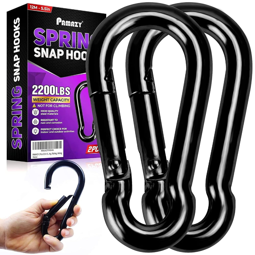 2200LB 5.5in Spring Snap Hook Carabiner Clips, Heavy-Duty Carabiners, 2Pcs