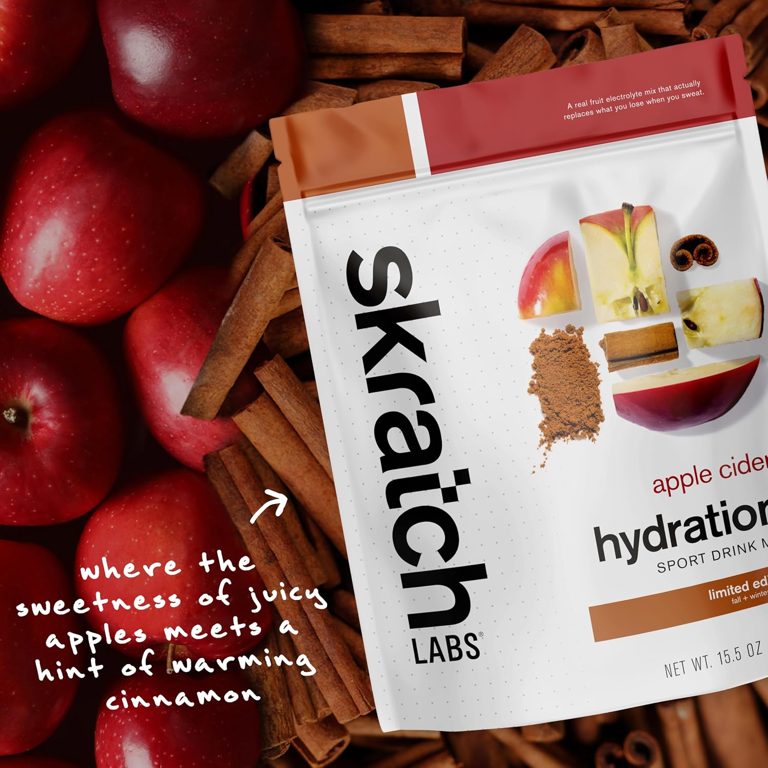 Skratch Labs Hydration Drink Mix – Real‑Fruit Electrolyte Powder for Fast Hydration & Endurance | Apple Cider | 20 Servings | Vegan, Non‑GMO, Clean Ingredients