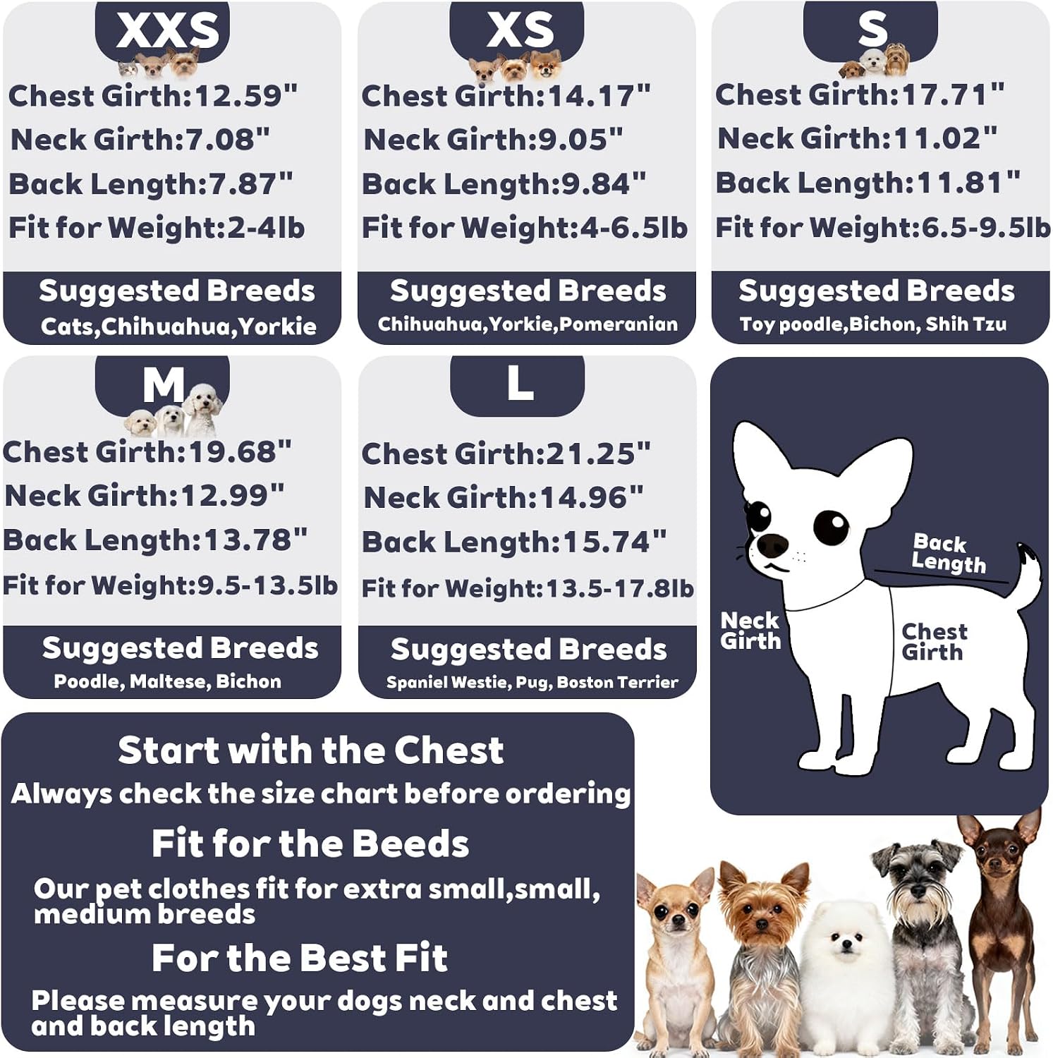 Fleece Dog Pajamas Winter Warm Dog Sweater for Small Dogs Thermal Soft Puppy Pjs Coat Stretchy Jumpsuit Doggie Pet Clothes Outfits Cat Apparel (Navy Blue, X-Small)