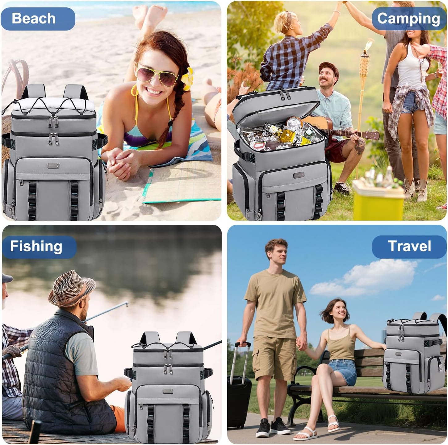 Weitars Insulated Cooler Backpack,Waterproof Soft Cooler Bag 31L/52 Can