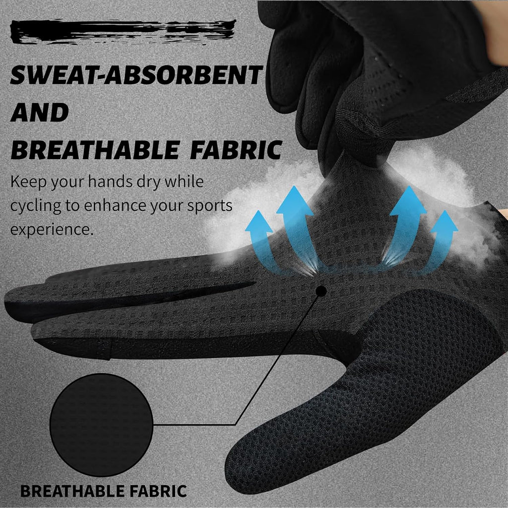 VXW Bike Gloves for Men Women Cycling - with Reflective Strips &Anti-Slip Shock-Absorbing Pad for Bicycle/Mountain Bike/Workout/MTB/Gym