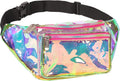 SoJourner Waterproof Holographic Fanny Pack, Pink & Gold Transparent