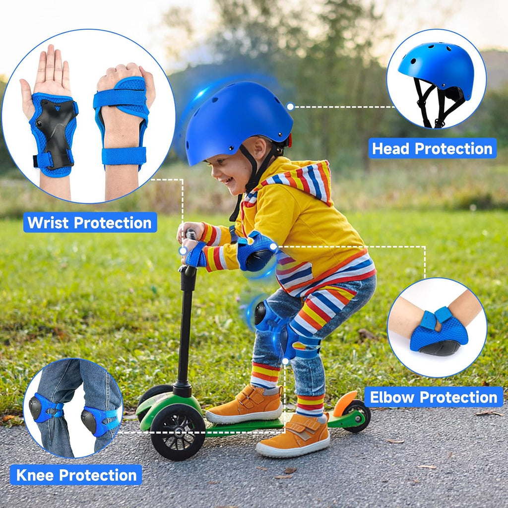 Toddler Kids Bike Helmet Set with Knee Elbow Pads, CPSC Certified