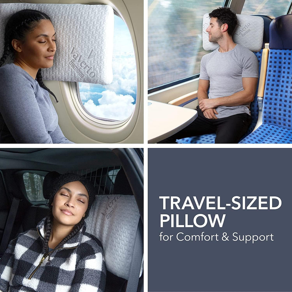 Vaverto Camping Pillow - Backpacking Memory Foam Travel Pillow - Rose