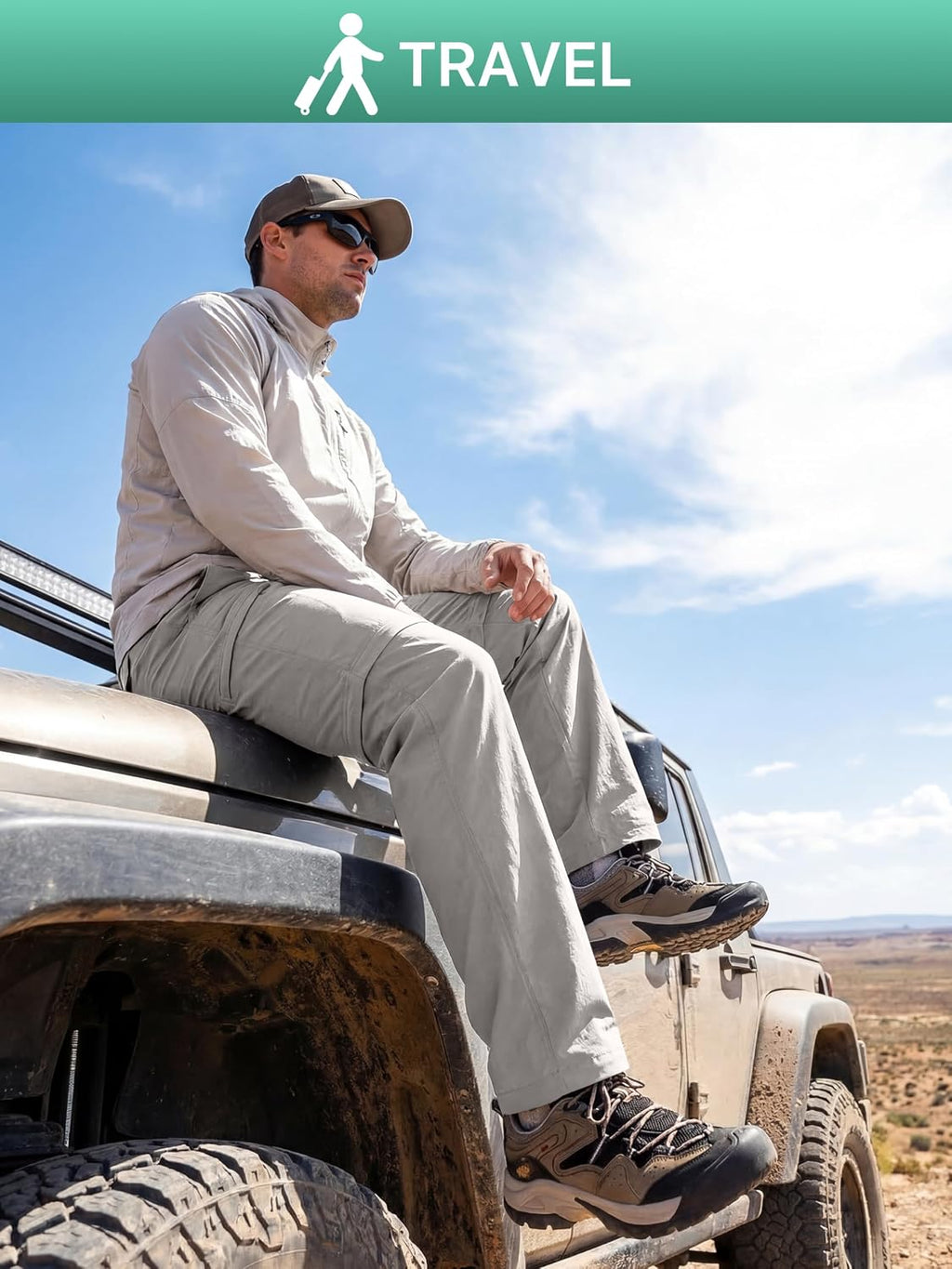 FREE SOLDIER Men's Convertible Hiking Pants Outdoor Lightweight