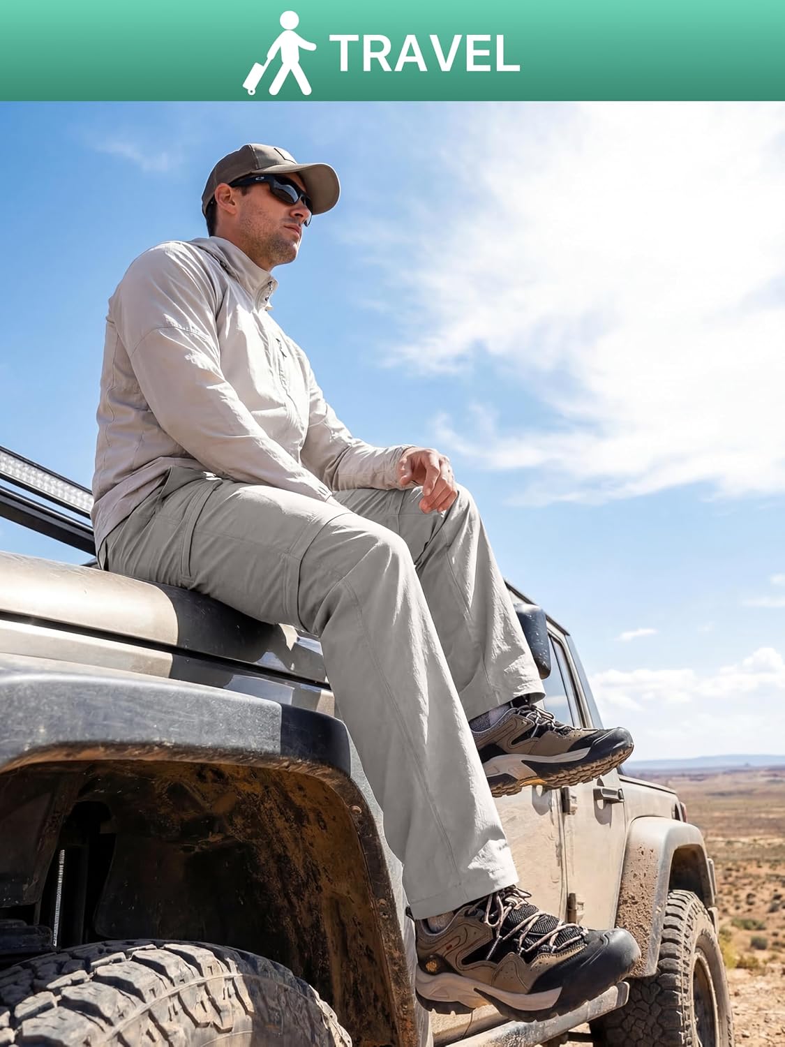 FREE SOLDIER Men's Convertible Hiking Pants Outdoor Lightweight