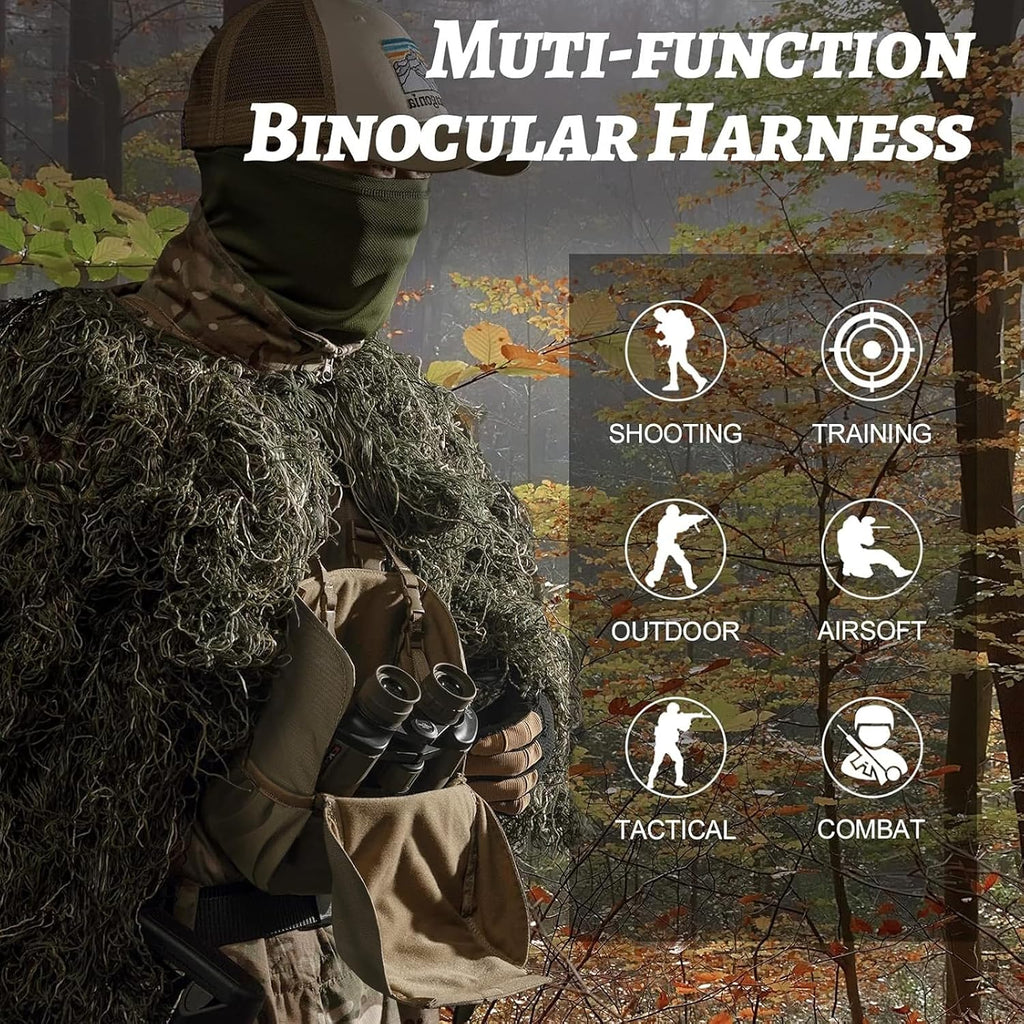 VISMIX Binocular Harness with Rain Cover for Hunting Hiking Shooting
