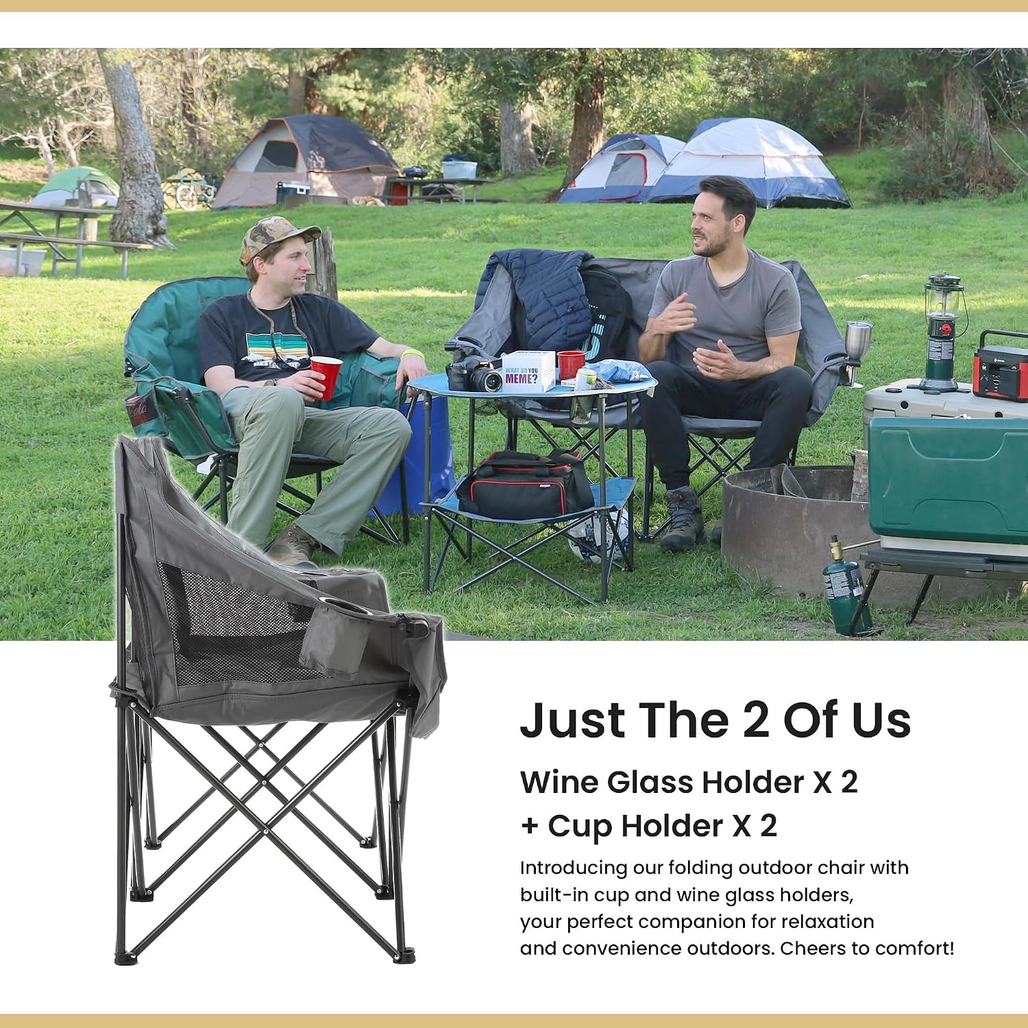 ARROWHEAD OUTDOOR Portable Folding Double Duo Camping Chair Loveseat