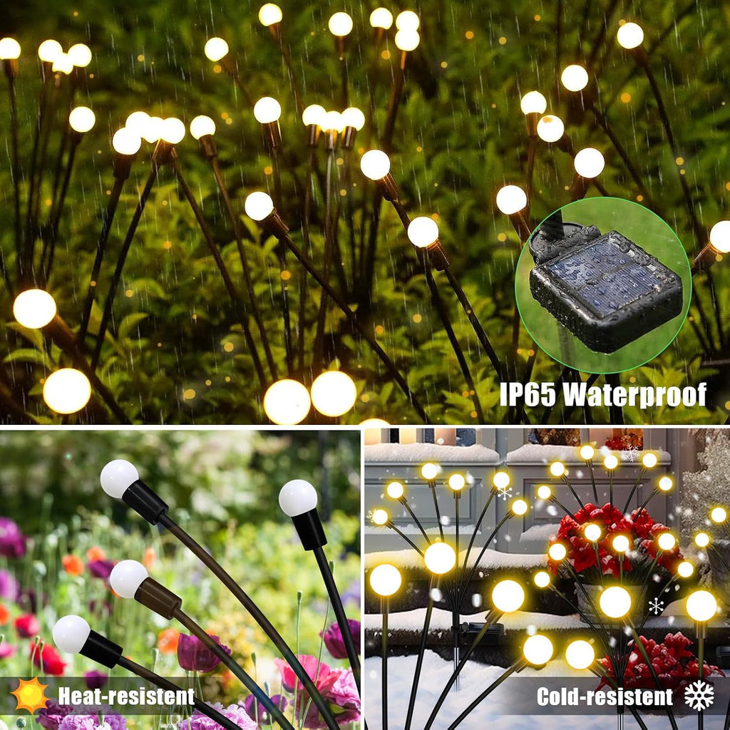 NBQQ Solar Garden Lights 4 Pack of 32 LEDs Swaying Firefly Garden Decor