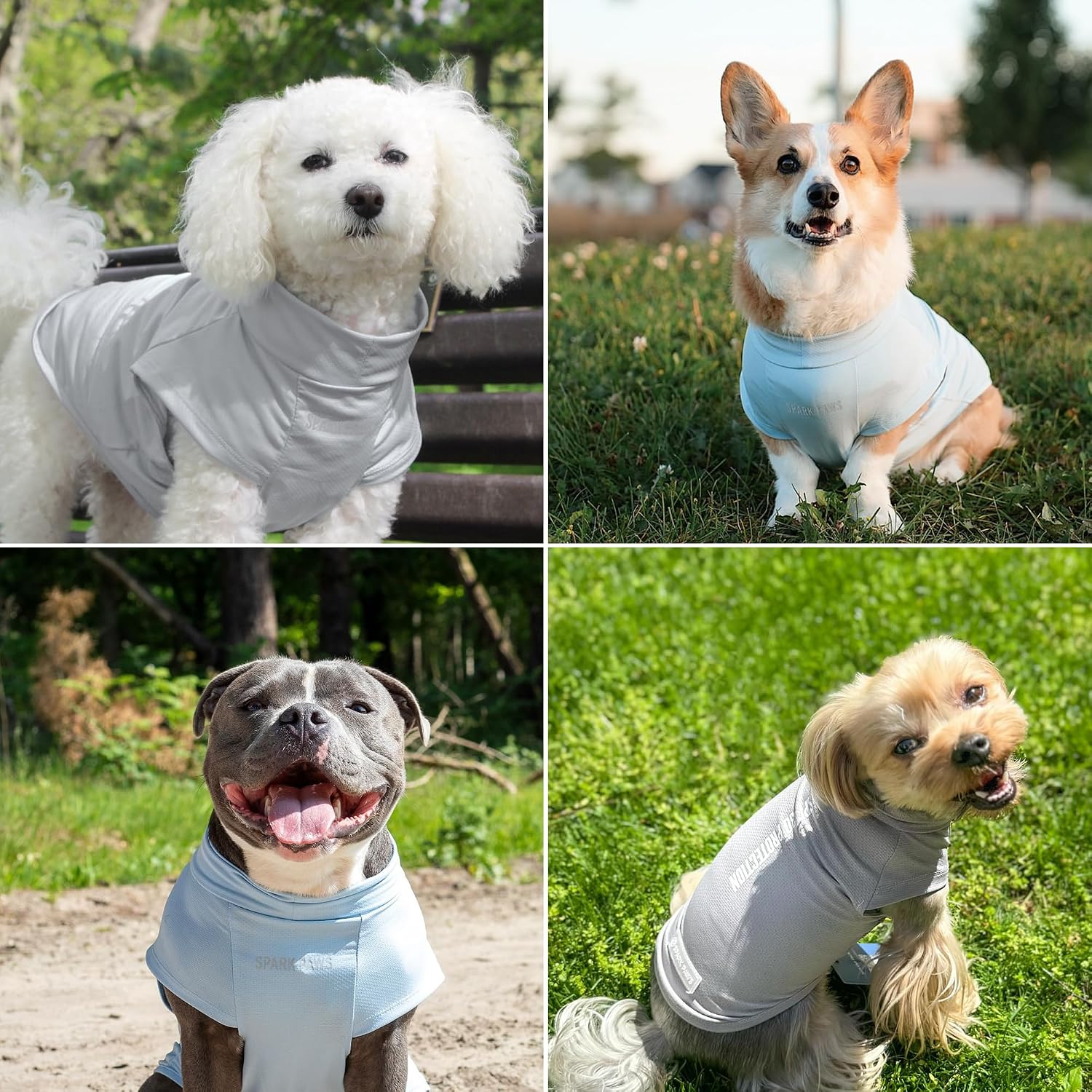 Spark Paws Sunblock Dog T-Shirt, SPF 30 UV Sun Protection, Summer Cooling