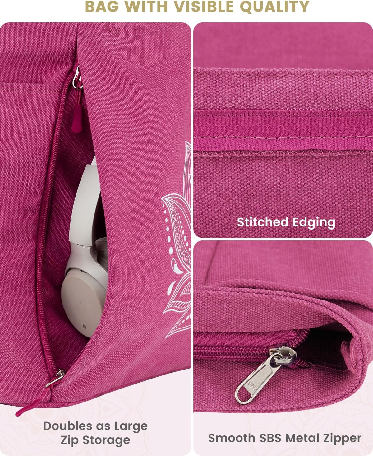 Gonex Yoga Mat Bag with Zipper Mat Carrier Canvas Gym Tote