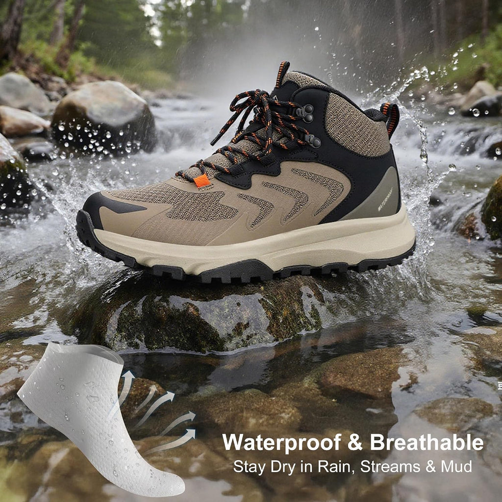 Men's Waterproof Hiking Boots Lightweight Comfortable Outdoor Walking Trail Boots Shoes
