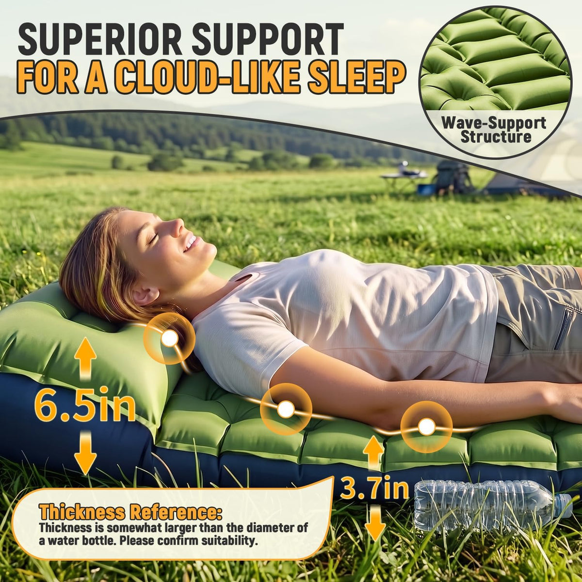 Myxslop Ultralight 50D Camping Sleeping Pad for Backpacking, Hiking, Tent