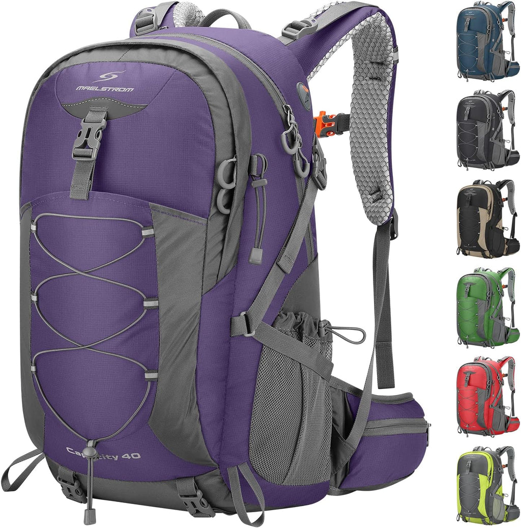 Maelstrom 40L Hiking Backpack, Lightweight Camping Daypack with Rain Cover