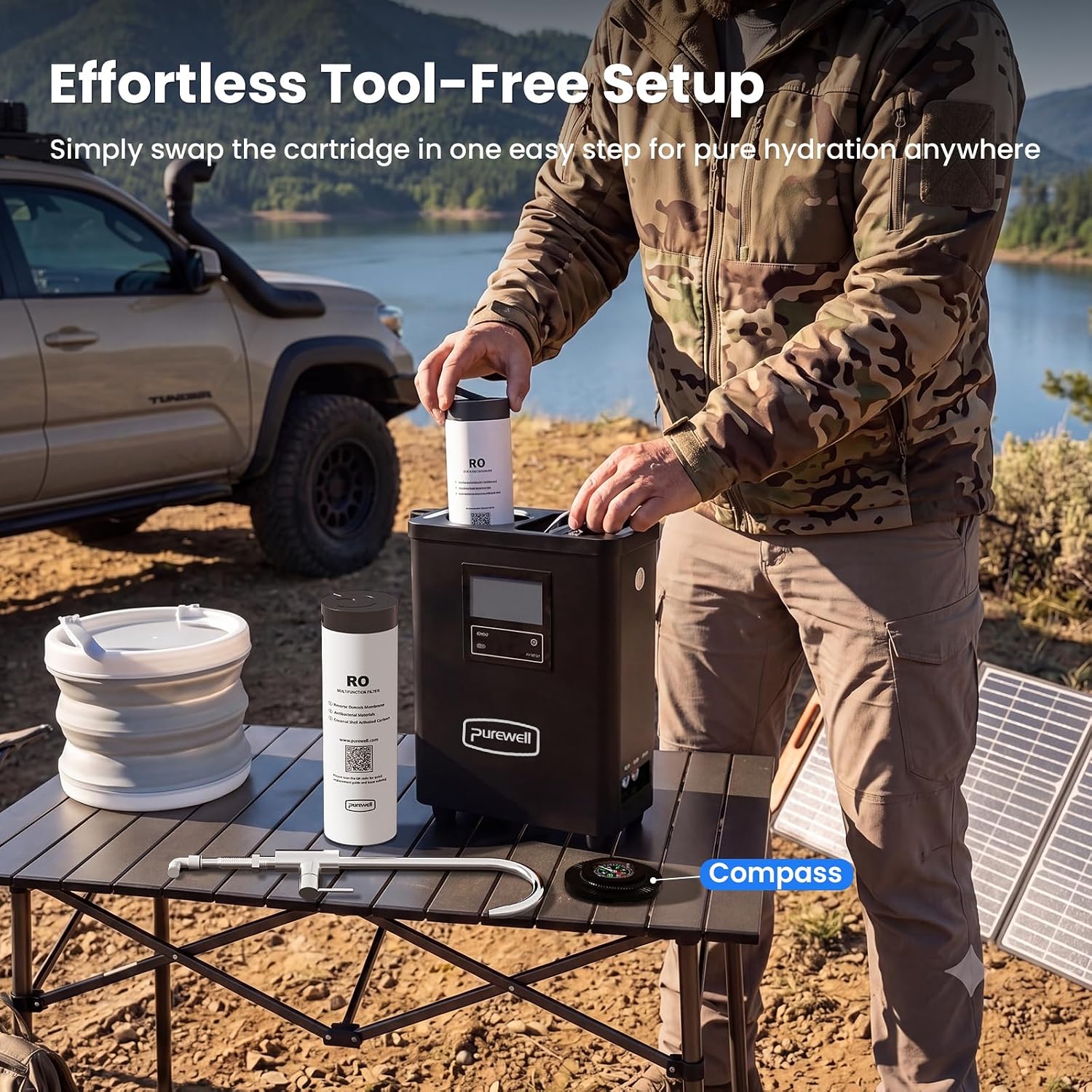 Purewell Portable Electric RO Water Filter System with UV Light,Remove PFAS