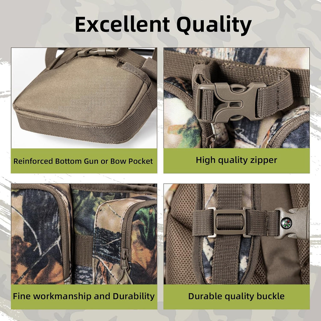 Hunting Backpack for Men Camo Hunting Day Pack for Rifle Bow 35L