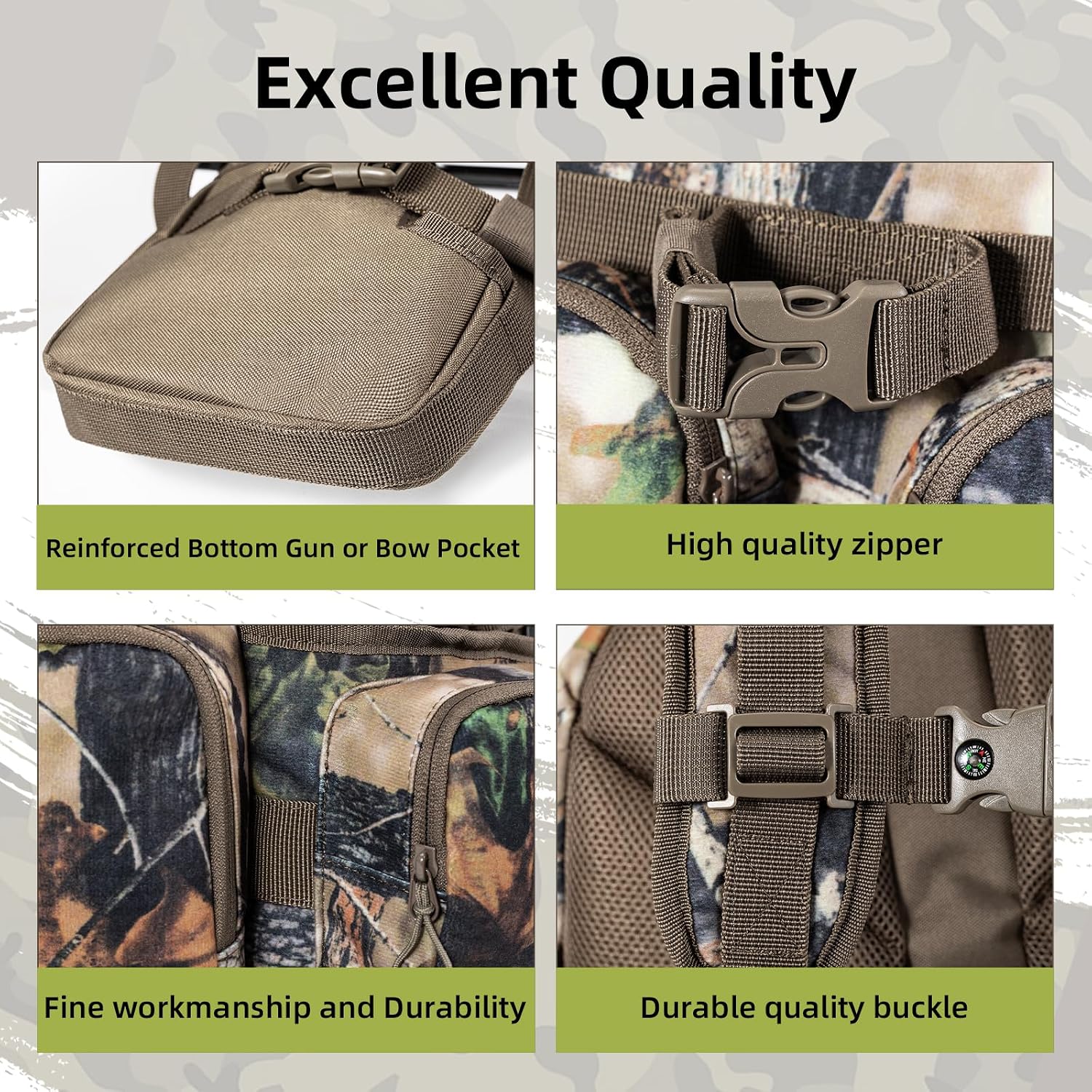 Hunting Backpack for Men Camo Hunting Day Pack for Rifle Bow 35L