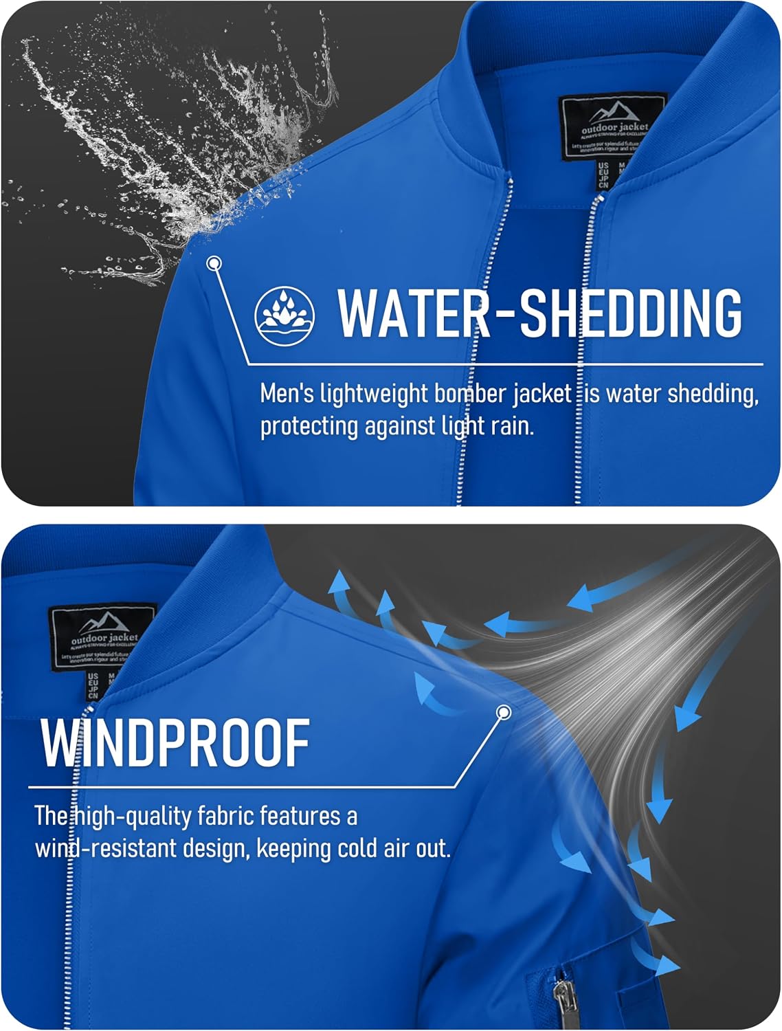MAGCOMSEN Men's Bomber Jacket Lightweight Windbreaker Spring Fall Jacket