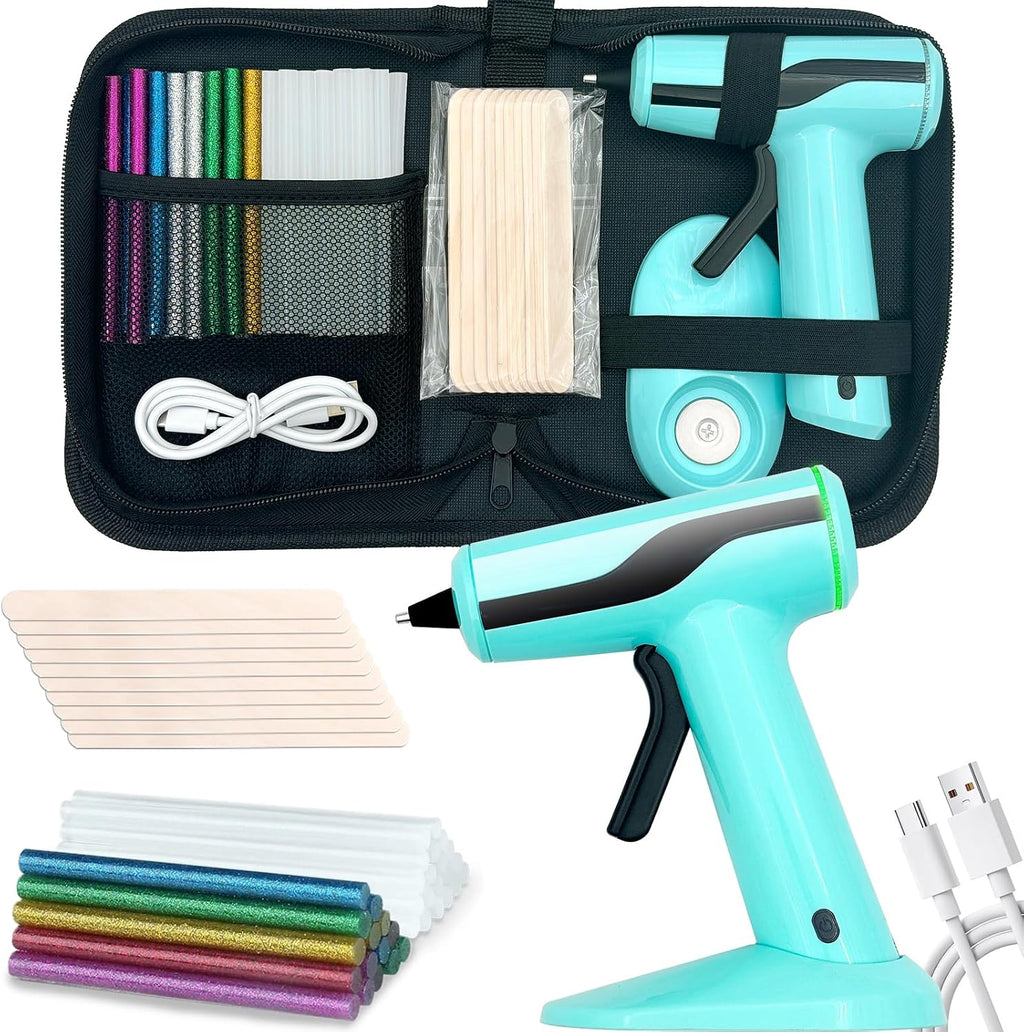 Cordless Hot Glue Gun, Rechargeable Hot Melt Glue Gun 2.2A Built-in Battery