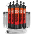 Practical Survival Reusable Emergency Water Filter Straws, 5-Pack