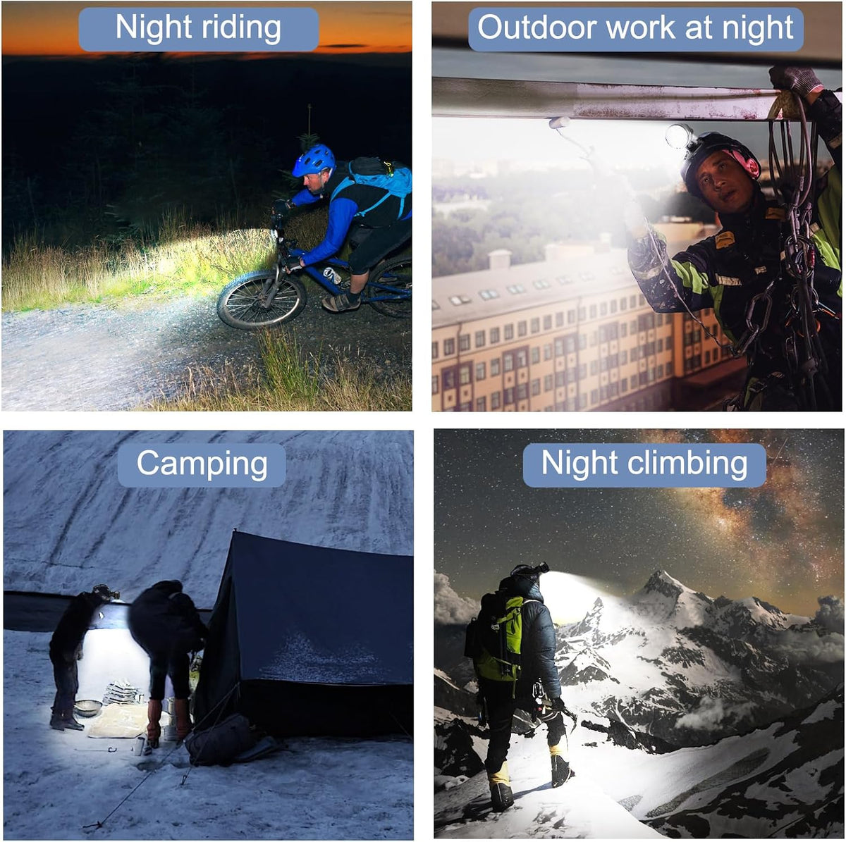 Weihao Bike Lights for Night Riding, Waterproof Bicycle Headlight, Super Bright 10500 Lumen 7 LED Bike Headlight, 9600mAh Bicycle Front Light, Rechargeable Headlamp Flashlight for Camping Outdoor