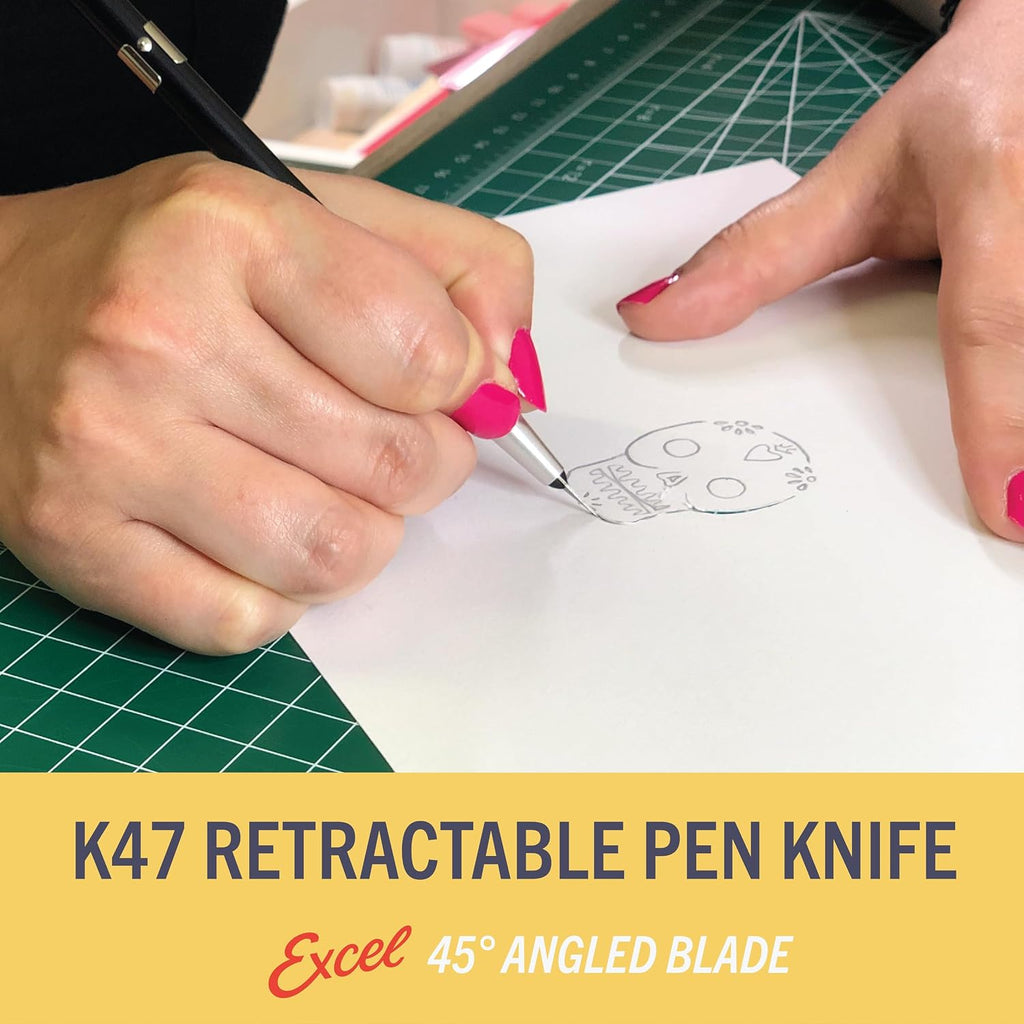 Excel Blades K47 2-Pack Retractable Pen Knives, #65 Blades, Aluminum Handle