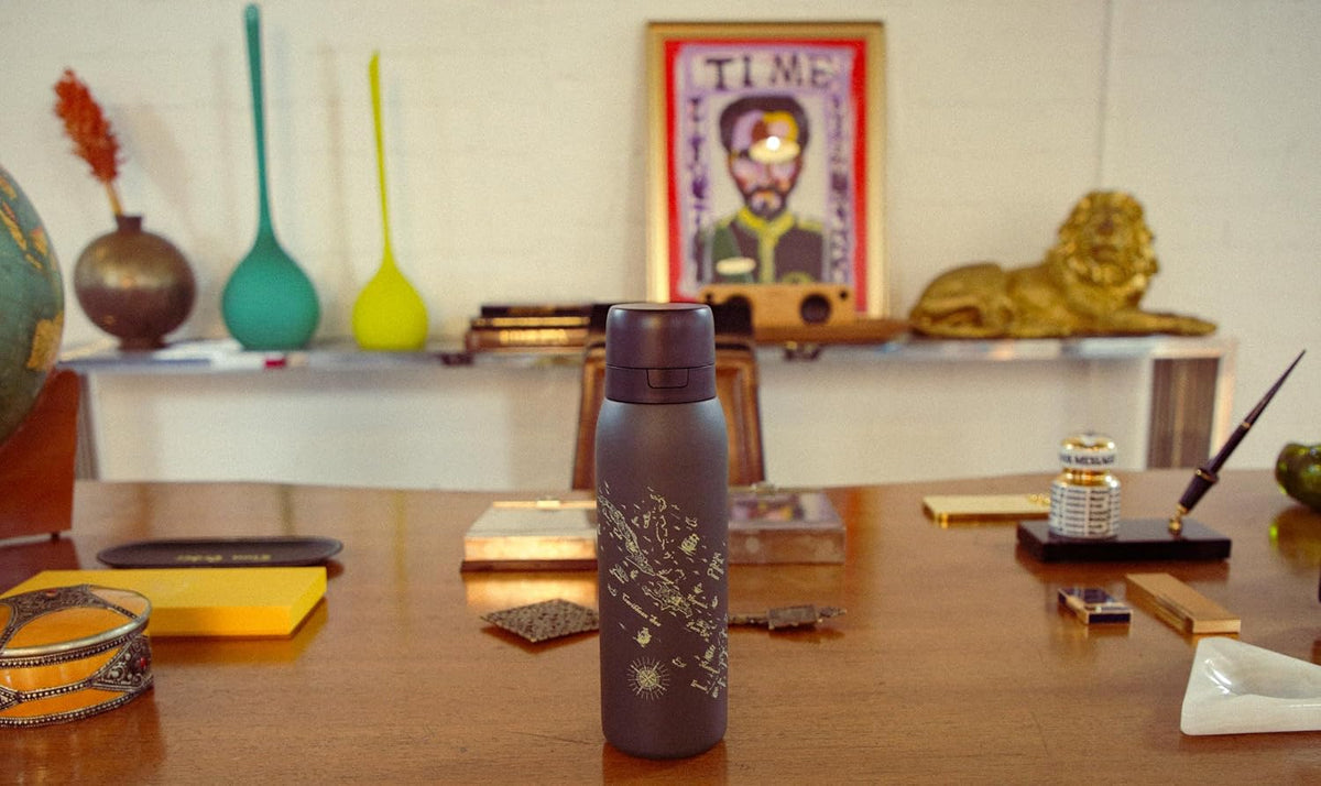 Marley Designed Bottle Pro Reusable Water Bottle with Filter, 80+ contaminants filtered, BPA Free, Sustainable Refills, 750ml, Filter Bottle + 1 Refill Included