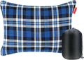 Outdoor Camping Pillow Lightweight, Compressible, Flannel Travel Pillow Cases, Washable Removable Pillow Cover Camping and Backpacking Blue