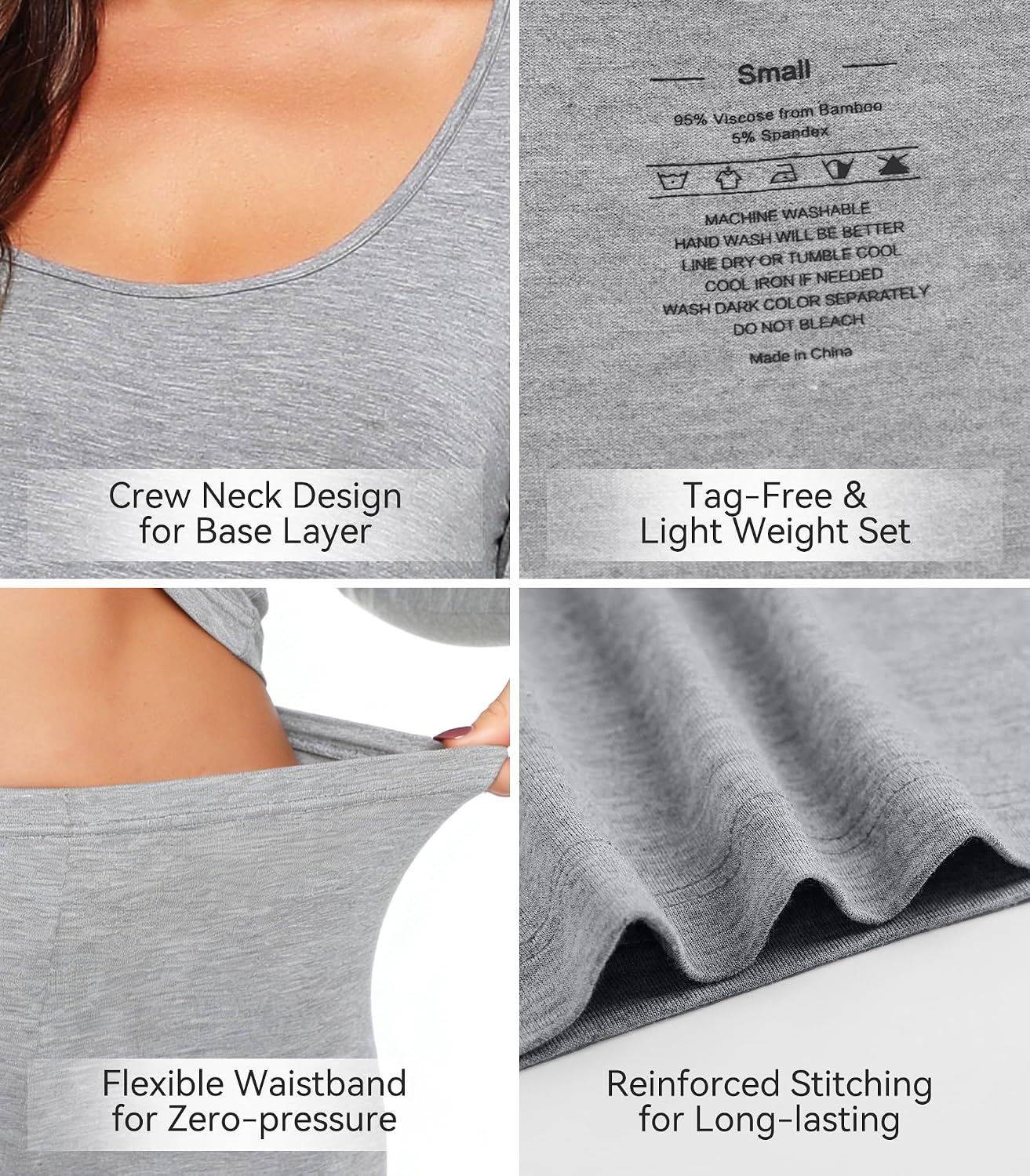 WiWi Soft Underwear for Women Thermal Long Johns Sets Super Warm Base Layer Top Pants Pajamas Set Viscose from Bamboo S-3X