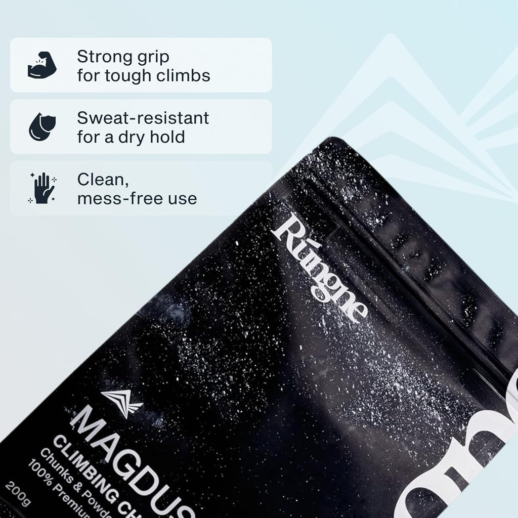 RUNGNE Premium Climbing Chalk - High Performance Chalk for Rock Climbing, Bouldering, Weightlifting & More - Unmatched Grip and Skin Friendly
