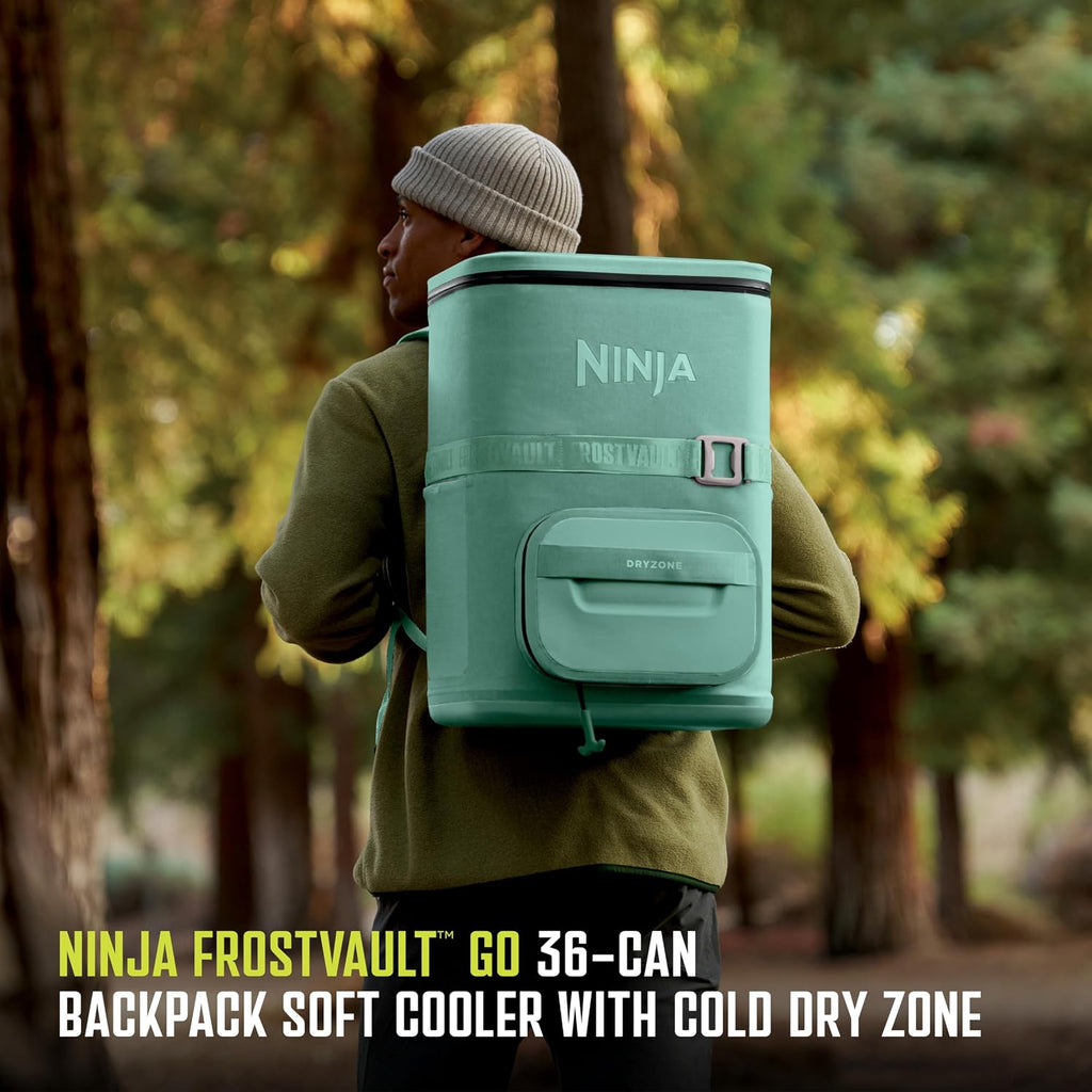 Ninja FrostVault™ Go XL Soft Backpack Cooler, Dry Storage, Cactus Green