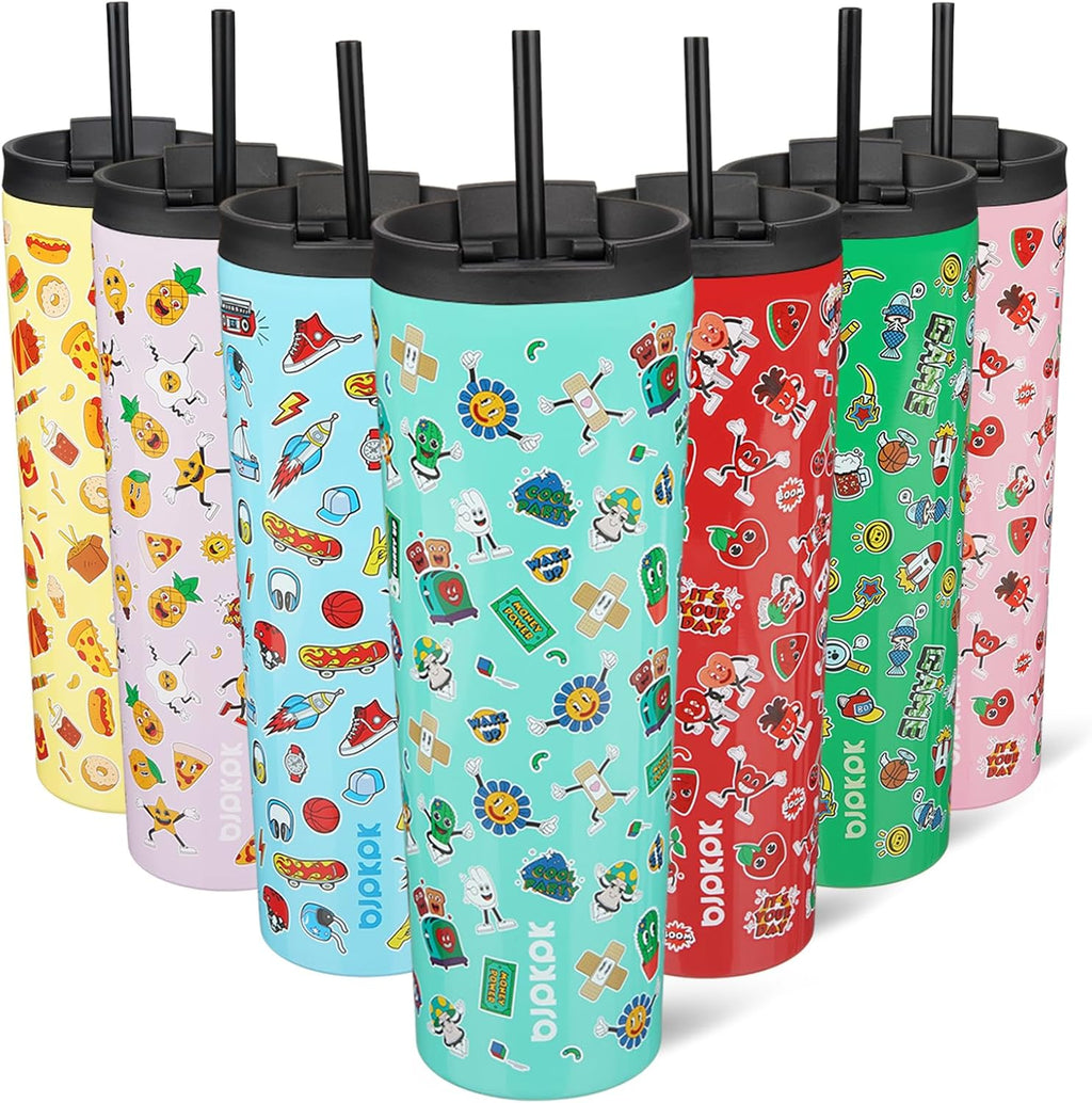 BJPKPK 30 oz Coffee Tumbler with Straw, Insulated Stainless Steel Cup