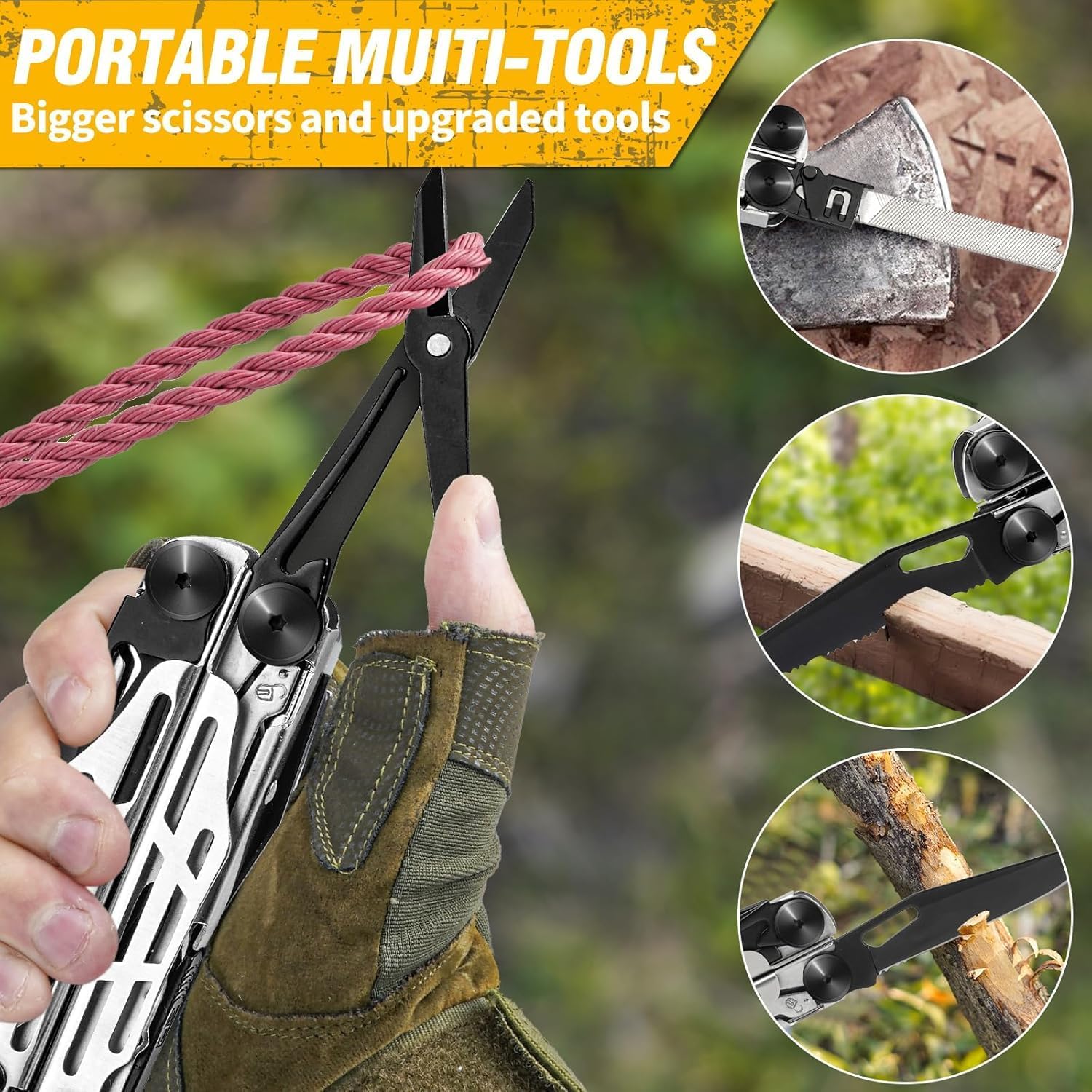 BIBURY 31-in-1 Multitool Pliers Pro BI2045,EDC Pocket Knife & Scissors