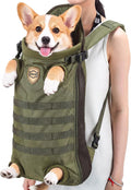 Dog Carrier Tactical Backpack for Medium Large 26-40lbs, Green