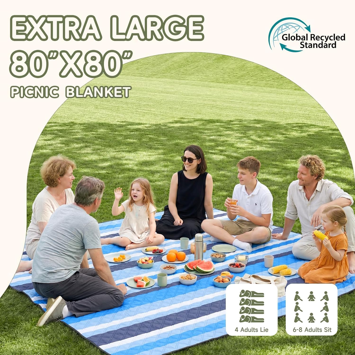 Genovega Waterproof Beach Blanket Picnic Outdoor Mat Rug Registry Wedding Search by Name Couple House Warming 2026 Housewarming Family Hostess Anniversary New Apartment Home Essential Must Have