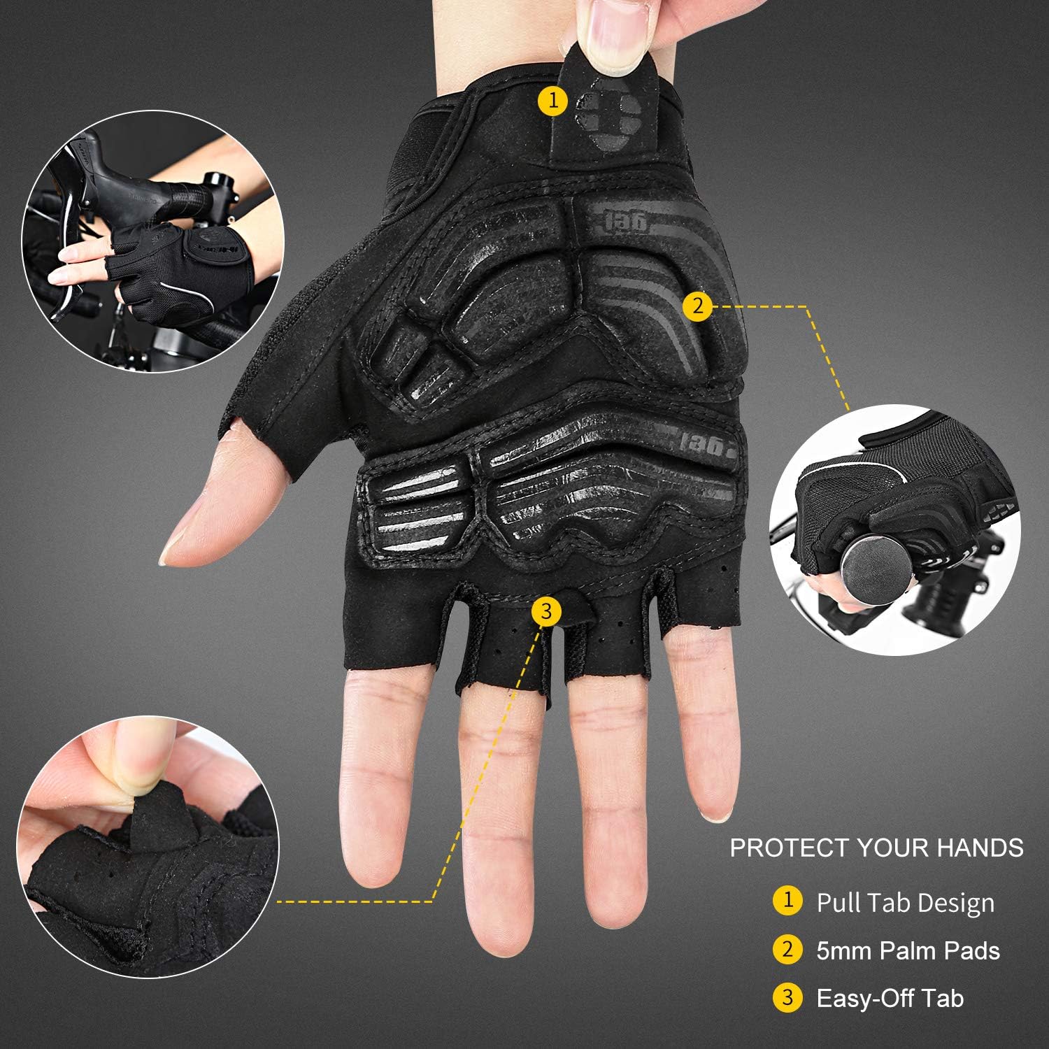 INBIKE 5mm Padded Half Finger Bike Bicycle Cycling Gloves
