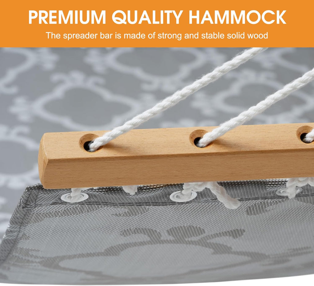 Lazy Daze Double Textliene Quick Dry Hammock with Spreader Bar for Outdoor
