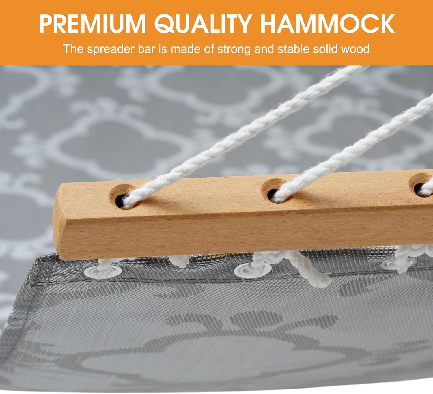 Lazy Daze Double Textliene Quick Dry Hammock with Spreader Bar for Outdoor