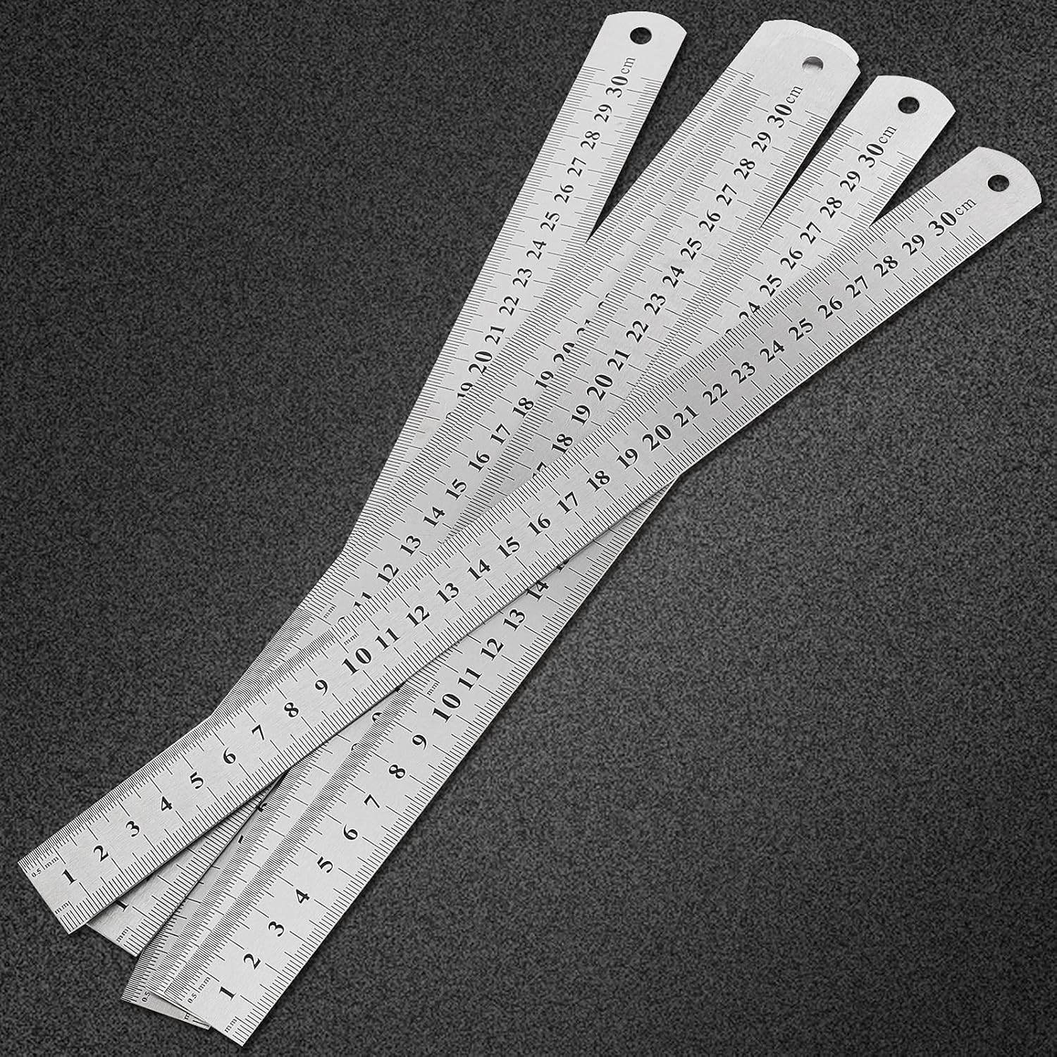 30 Pack 12 Inches Stainless Steel Rulers, Straight Edge Laser Engraved