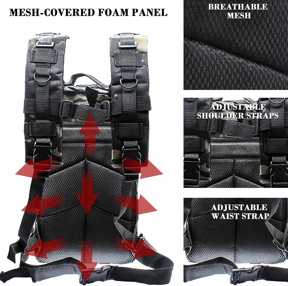 Fishing Tackle Backpack Lightweight Water-Resistant Rod Holder Bag
