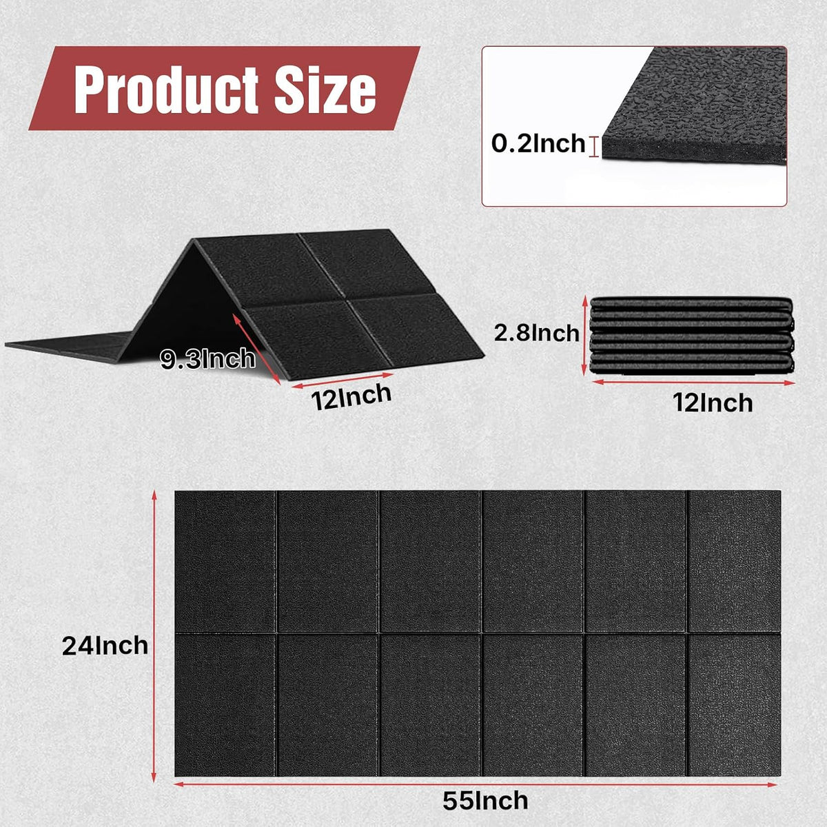 Treadmill Mat, Carpet Hardwood Floor Protect, Walking Pad, 55 × 24"
