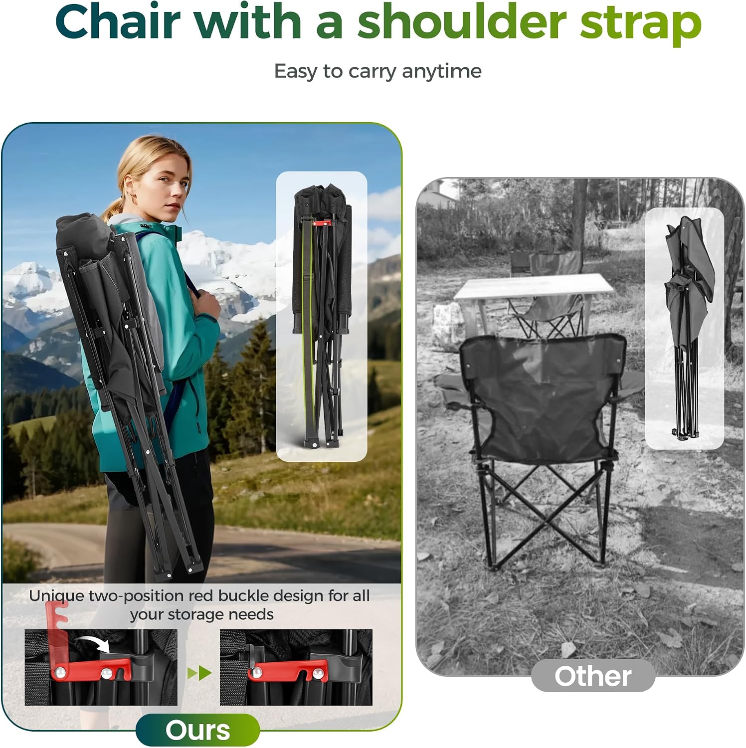 ALPHA CAMP Oversized Camping Chair for Adult Lawn Chair for Outdoor Camping