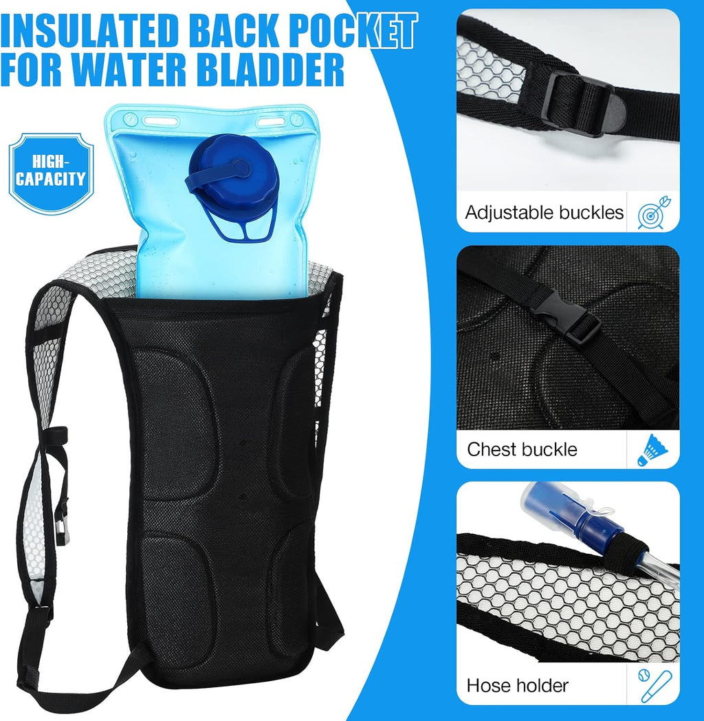 Reginary 2 Pack Hydration Backpack with 2L Water Bladder, Blue, White