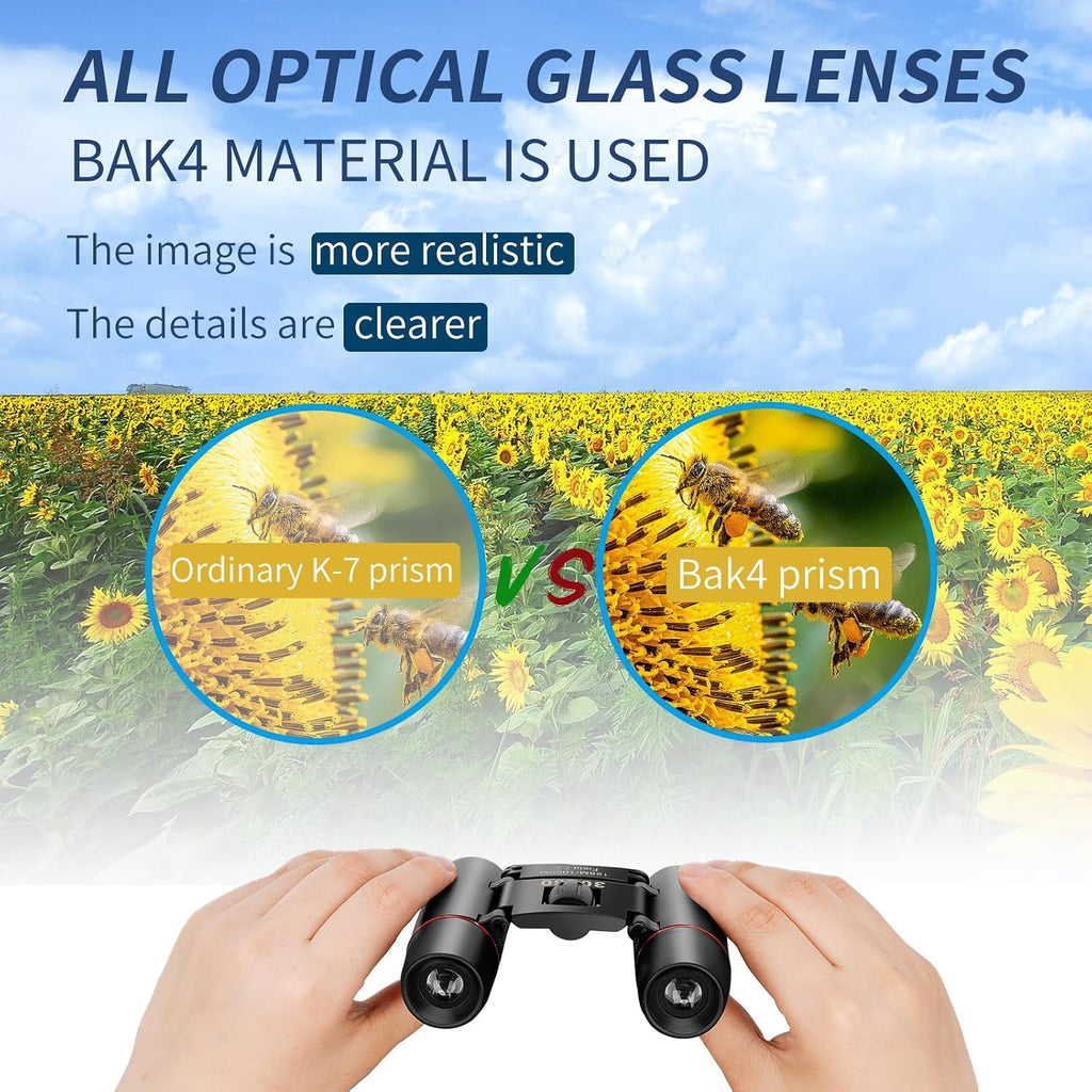 Compact Binoculars for Adults and Kids, HD Mini Portable Outdoor Binoculars Children, Pocket Lightweight Folding for Bird Watching, Hunting, Concert, Theater, Opera, Traveling, Tourism, Shows