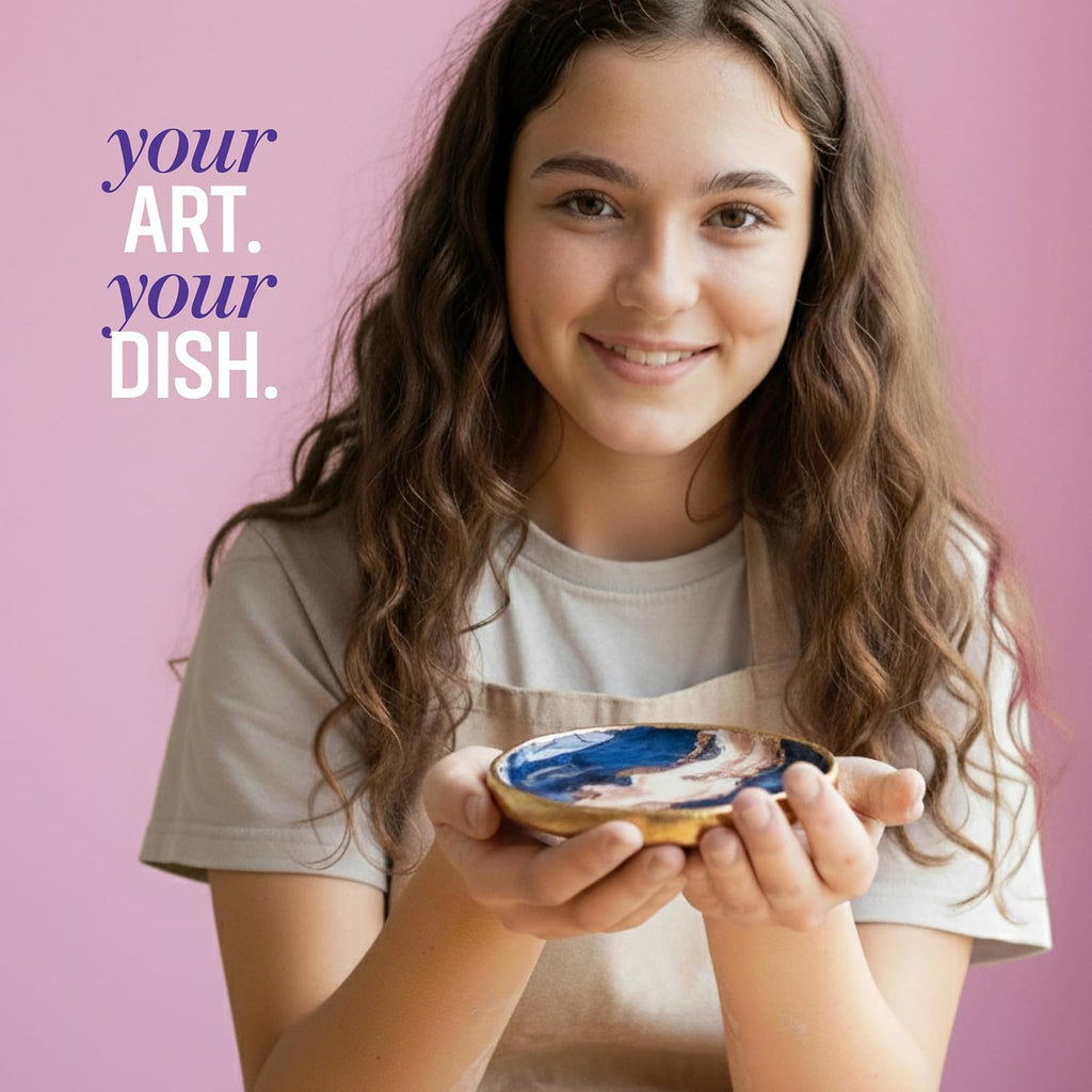 Craft 'n Clay - Jewelry Dish Making Kit for Kids 8-14 Years - DIY Crafts