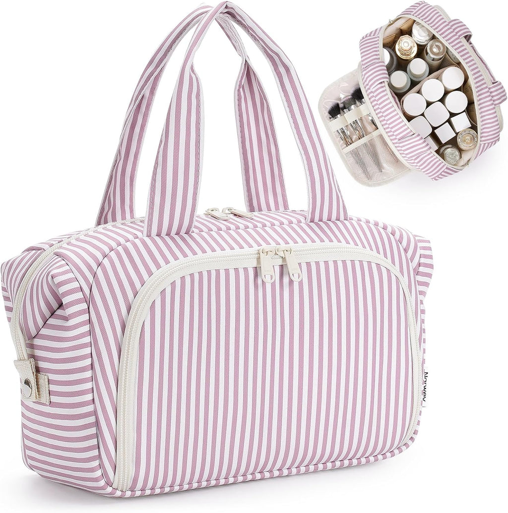 Narwey Travel Toiletry Bag for Women, Large Makeup Cosmetic Organizer Bag