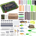 Goture Fishing Lures Kit,164pcs Bass Fishing Kit Including Soft Plastic Baits, Worms, Minnow, Crankbaits, Hooks,Swivels,Sinker Weights,3700 Tackle Box, Freshwater Fishing Gear Lure Set, Gifts of Men